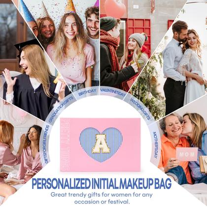 Imagem de Conjunto de bolsas de maquiagem mibasies Blue I para mulheres e meninas x2