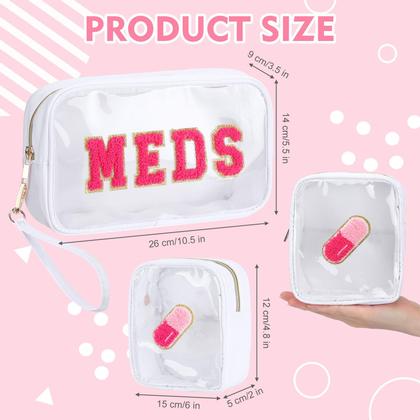 Imagem de Conjunto de bolsas Hillban Medicine PVC transparente para viagens, 2 unidades