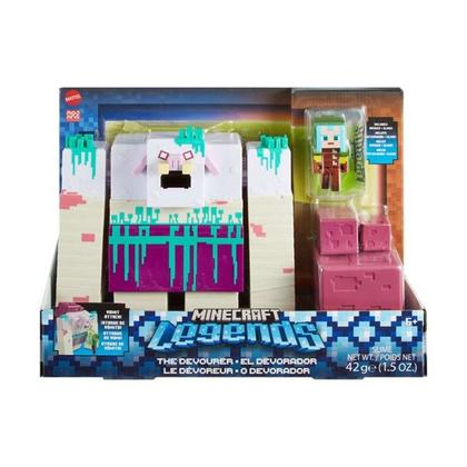 Imagem de Conjunto de Bonecos Articulados Minecraft Legends Ataque do Devorador Com Slime - Patrulheiro - Mattel HNC08