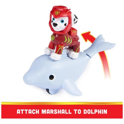 Imagem de Conjunto de bonecos de ação Paw Patrol Aqua Pups Marshall com golfinho