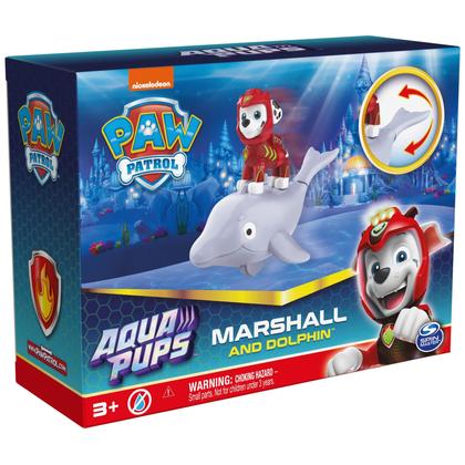 Imagem de Conjunto de bonecos de ação Paw Patrol Aqua Pups Marshall com golfinho