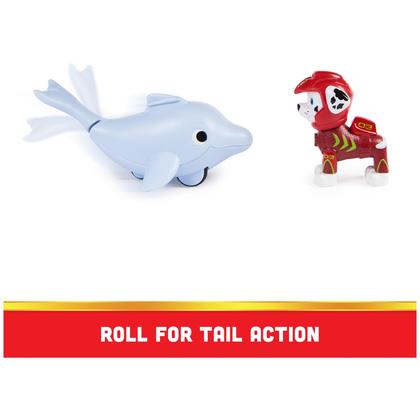 Imagem de Conjunto de bonecos de ação Paw Patrol Aqua Pups Marshall com golfinho