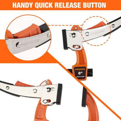 Imagem de Conjunto de braçadeiras de barra Jorgensen de 8 polegadas para marcenaria, 600 libras, pacote com 2