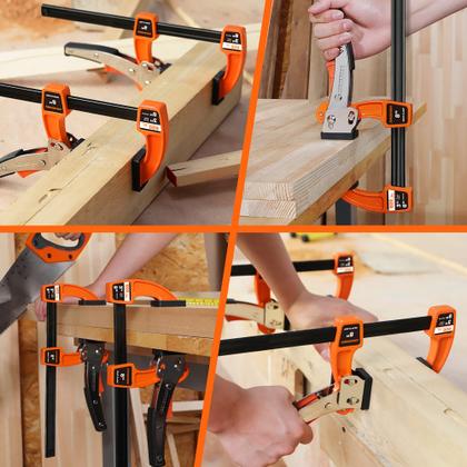 Imagem de Conjunto de braçadeiras de barra Jorgensen de 8 polegadas para marcenaria, 600 libras, pacote com 2