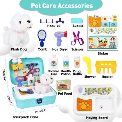 Imagem de Conjunto de Brincar de Cuidados com Pets Yuilgdo 16 Peças com Veterinário e Acessórios de Tosa