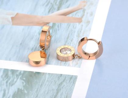 Imagem de Conjunto De Brincos, Colar, Pulseira E Anel De Aço Inoxidável Com Zircônia Cúbica Para Mulheres E