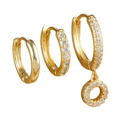 Imagem de Conjunto De Brincos De Argola Com Cristais Em Aço Inoxidável Para Mulheres, 26 Letras De a a Z,