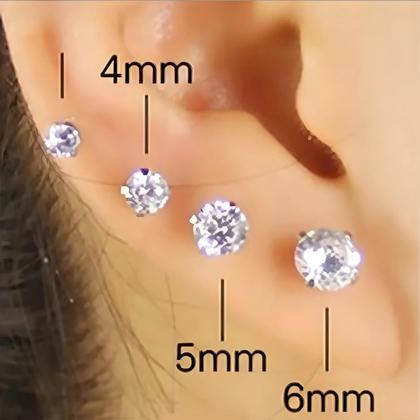 Imagem de Conjunto De Brincos De Diamante Falso Elegantes E Brilhantes, Hipoalergênicos, Em Aço Inoxidável