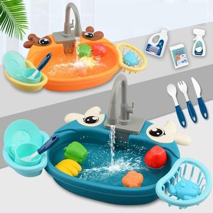 Imagem de Conjunto De Brinquedo De Cozinha Infantil, Brinquedo De Pia De Lavagem Para Meninos E Meninas,