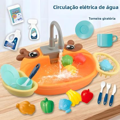 Imagem de Conjunto De Brinquedo De Cozinha Infantil, Brinquedo De Pia De Lavagem Para Meninos E Meninas,