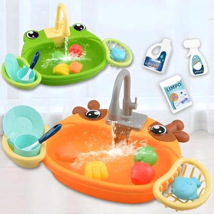 Imagem de Conjunto De Brinquedo De Cozinha Infantil, Brinquedo De Pia De Lavagem Para Meninos E Meninas,