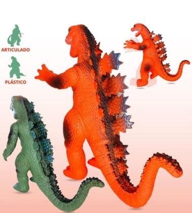 Imagem de Conjunto de Brinquedo Infantil Monstro Godzilla Kit com Dois Bonecos Articulados