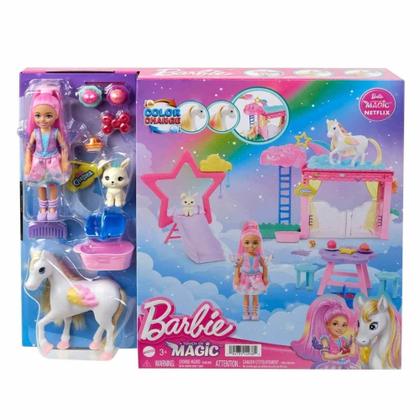 Imagem de Conjunto de Brinquedos Barbie A Touch of Magic Chelsea com Pégaso e Acessórios
