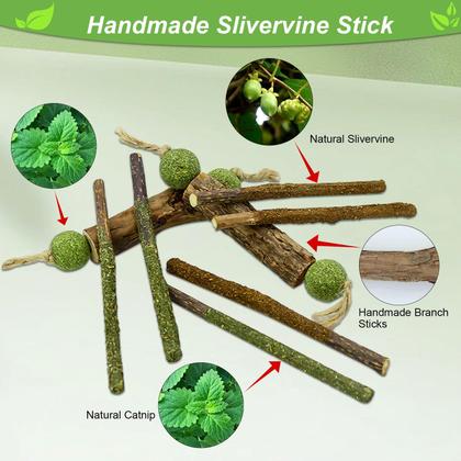 Imagem de Conjunto de brinquedos Catnip Chew FOWSRHRG para gatos com Silvervine natural