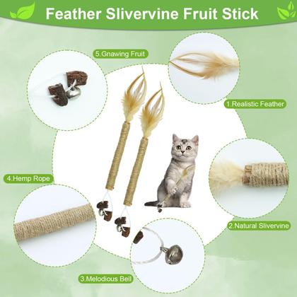 Imagem de Conjunto de brinquedos Catnip Chew FOWSRHRG para gatos com Silvervine natural