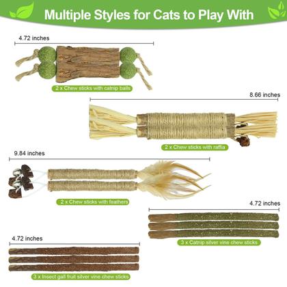 Imagem de Conjunto de brinquedos Catnip Chew FOWSRHRG para gatos com Silvervine natural