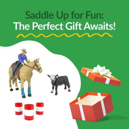 Imagem de Conjunto de brinquedos Cowgirl Big Country Toys All Around com estatueta de cavalo