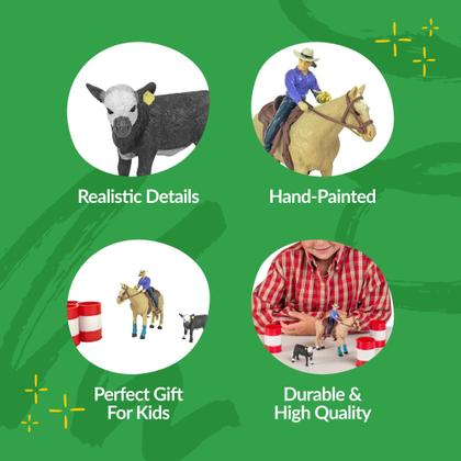 Imagem de Conjunto de brinquedos Cowgirl Big Country Toys All Around com estatueta de cavalo