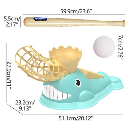 Imagem de Conjunto de brinquedos de beisebol infantil bola interna e externa catapulta esportiva interativa pai-filho meninos e meninas de 3 a 6 anos