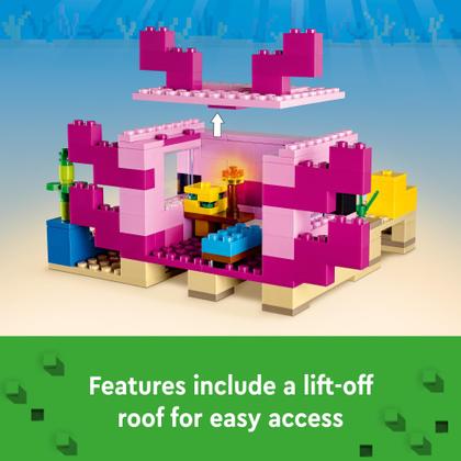 Imagem de Conjunto de brinquedos de construção LEGO Minecraft The Axolotl House 21247