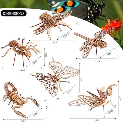 Imagem de Conjunto de brinquedos de simulação de quebra-cabeça de madeira 3D para montagem de dinossauros