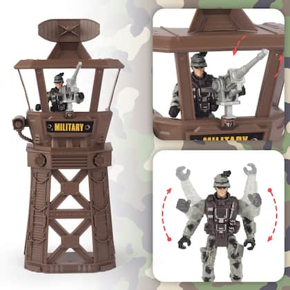 Imagem de Conjunto de brinquedos DeAo, veículos militares, barco de combate, helicóptero, tanque