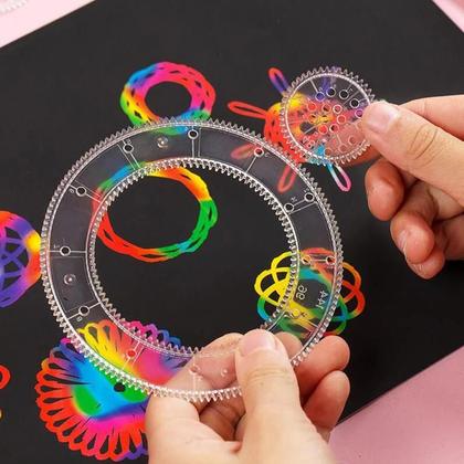 Imagem de Conjunto De Brinquedos Educativos Criativos Para Crianças, Spirograph Com Engrenagens Interligadas,