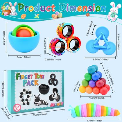 Imagem de Conjunto de brinquedos Fidget ASIOWELY Fidget Slug Sensory Ball para crianças