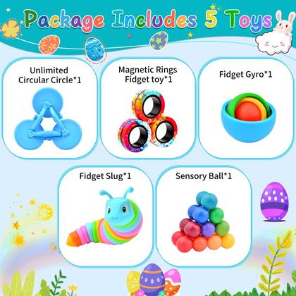 Imagem de Conjunto de brinquedos Fidget ASIOWELY Fidget Slug Sensory Ball para crianças