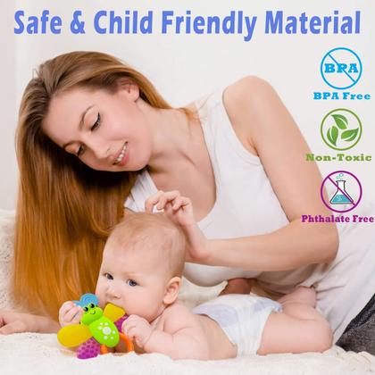 Imagem de Conjunto de brinquedos para bebês AIVIAI Rattles Teether de 0 a 6 meses com caixa de 11 unidades