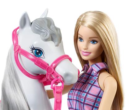 Imagem de Conjunto de brinquedos para bonecas e cavalos Barbie com acessórios