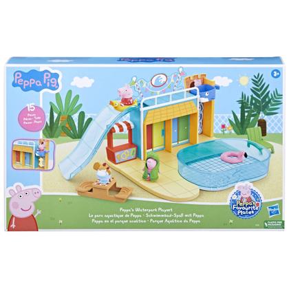 Imagem de Conjunto de brinquedos Peppa Pig Peppa's Waterpark com 2 bonecos de mais de 3 anos