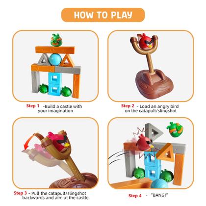 Imagem de Conjunto de brinquedos ROLOSO Angry Birds Build N' Launch com 20 unidades