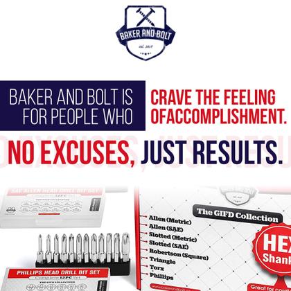 Imagem de Conjunto de brocas de chave de fenda Baker and Bolt 96 peças com haste hexagonal magnética