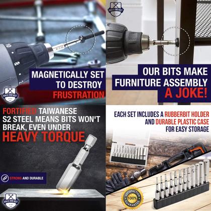 Imagem de Conjunto de brocas de chave de fenda Baker and Bolt 96 peças com haste hexagonal magnética