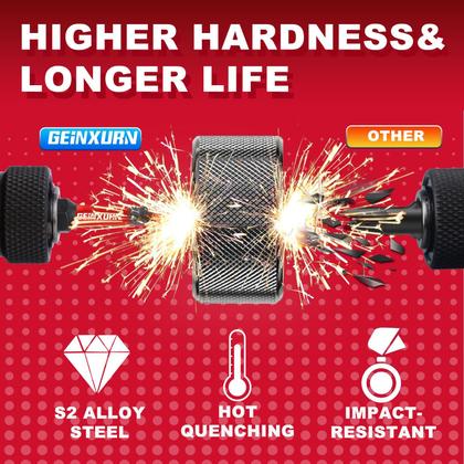 Imagem de Conjunto de brocas de chave de fenda GEINXURN Impact Tough, pacote com 30 unidades com suporte