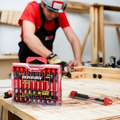 Imagem de Conjunto de brocas de chave de fenda GEINXURN Impact Tough, pacote com 30 unidades com suporte