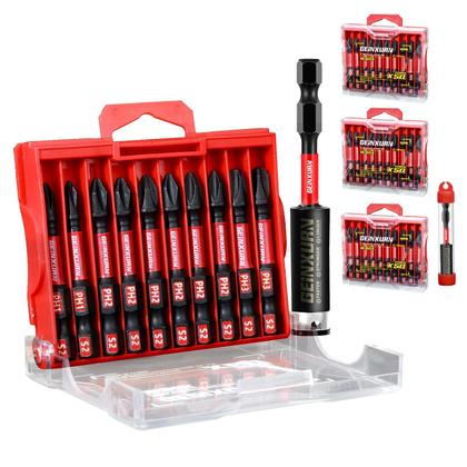 Imagem de Conjunto de brocas de chave de fenda GEINXURN Impact Tough, pacote com 30 unidades com suporte