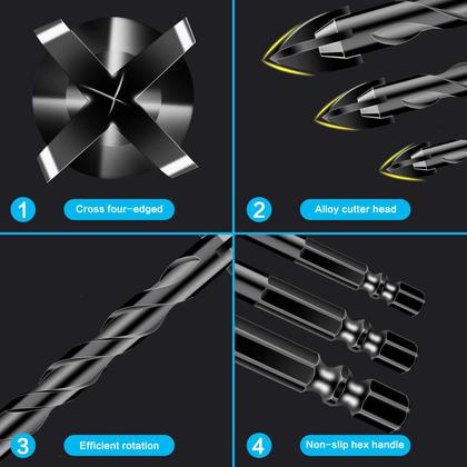 Imagem de Conjunto de brocas de concreto para alvenaria DKIBBITH 10 peças de 3 mm com haste hexagonal