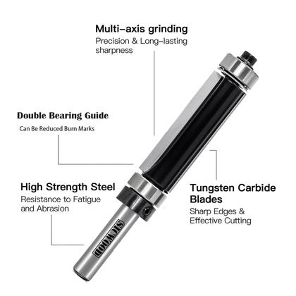 Imagem de Conjunto de brocas de roteador Flush Trim SICWOOD 1/4 Shank 1/2 diâmetro, 4 unidades