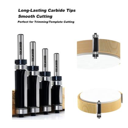 Imagem de Conjunto de brocas de roteador Flush Trim SICWOOD 1/4 Shank 1/2 diâmetro, 4 unidades