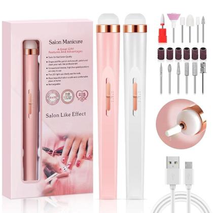 Imagem de Conjunto De Brocas De Unha LED Com Velocidade Ajustável YIKOOLIN, Portátil, Carregamento USB Com 12