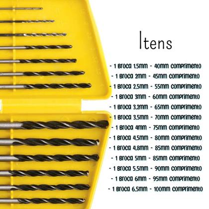 Imagem de Conjunto de brocas para aço Com 13 peças
