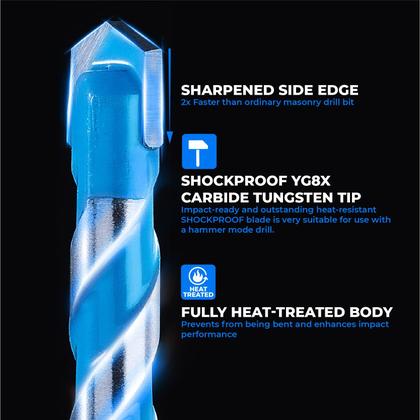 Imagem de Conjunto de brocas para concreto e alvenaria, 7 peças de haste hexagonal