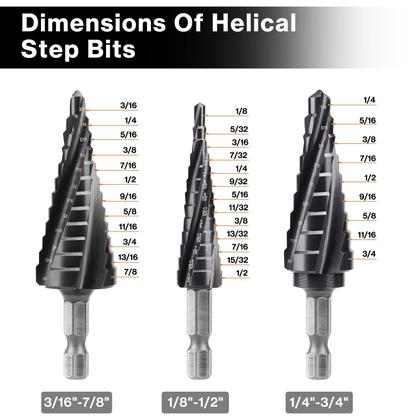 Imagem de Conjunto de brocas Step Drill Lytool M35 em aço cobalto de 3 peças 1/8-7/8