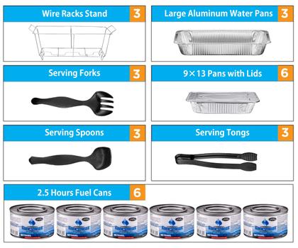 Imagem de Conjunto de buffet descartável para atrito Maxygift, 33 unidades com panelas