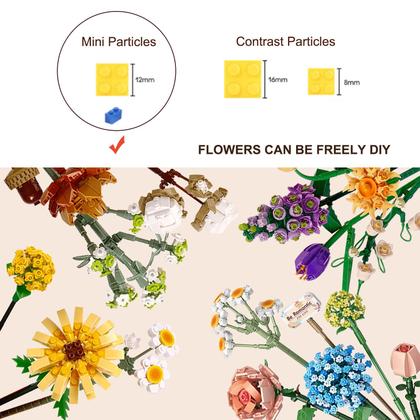 Imagem de Conjunto de buquês Building Blocks Seyaom Flowers com 547 unidades