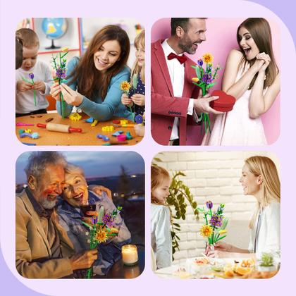 Imagem de Conjunto de buquês Building Blocks Seyaom Flowers com 547 unidades