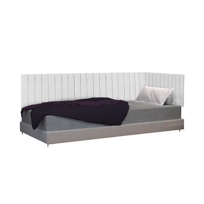 Imagem de Conjunto de Cabeceira Ripada Palito Suspensa de Solteiro com Proteção Lateral - Várias Cores