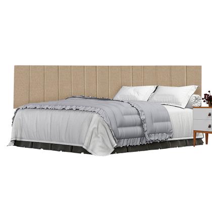 Imagem de Conjunto de Cabeceira Viuva Solteirão Palito Suspensa com Proteção Lateral - 128 CM - Várias Cores